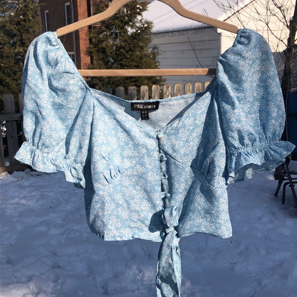 New Look Button Front Bow Top